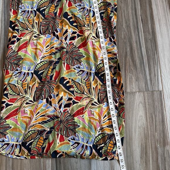 NWT C&C California Dress Small Orange Floral Linen Tropical Vacation Beach - Picture 11 of 11